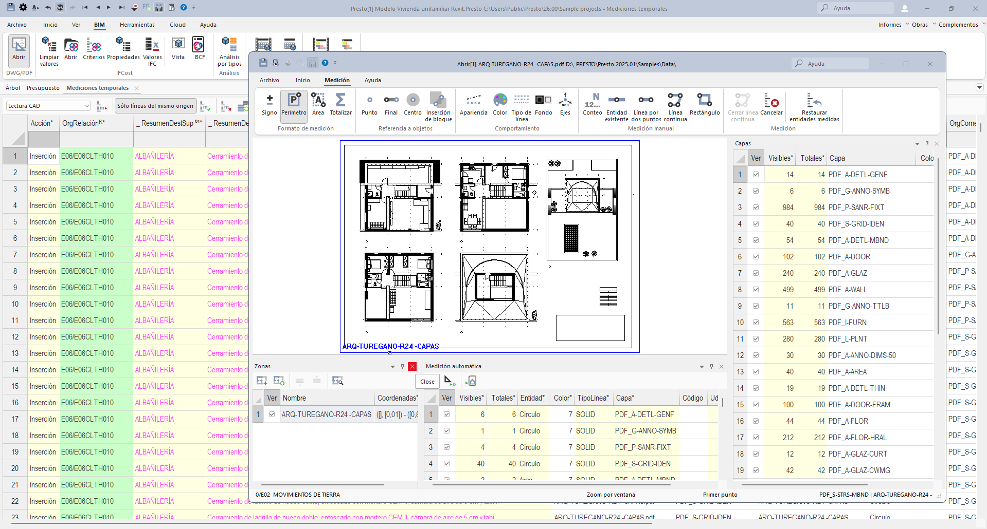 Medir CAD y PDF con Presto