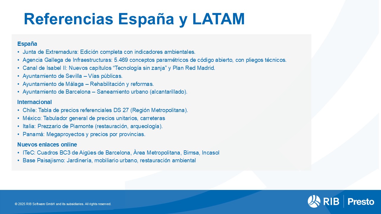 Nuevos cuadros de precios y sistemas de clasificación para España y LATAM en Presto 26